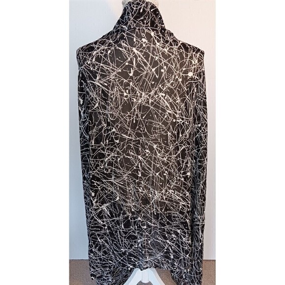 Sun Streak by Newport News Black/White Bathing Suit Cover/Scarf - Picture 3 of 6